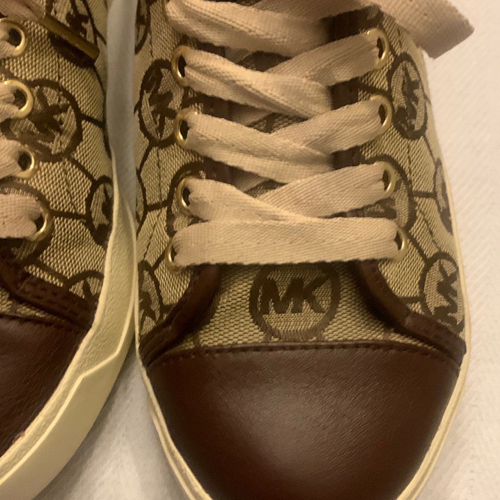 Michael Kors  signature monogram canvas and leather sneakers